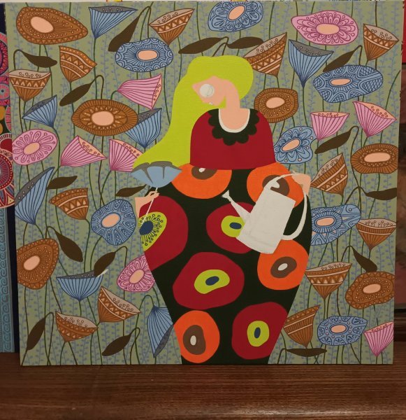 Additional view 2: Fine Art Flower Painting A symbol of lush beauty by painter Nadiya Danilova acrylic canvas 