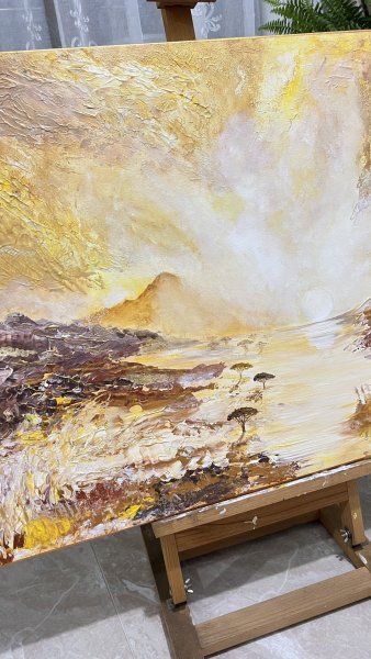 Additional view 2: Abstract Interior Drawing Voice of the Desert by illustrator Asiya Ray acrylic canvas 