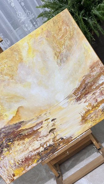 Additional view 3: Abstract Interior Drawing Voice of the Desert by illustrator Asiya Ray acrylic canvas 