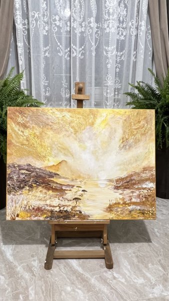 Additional view 4: Abstract Interior Drawing Voice of the Desert by illustrator Asiya Ray acrylic canvas 