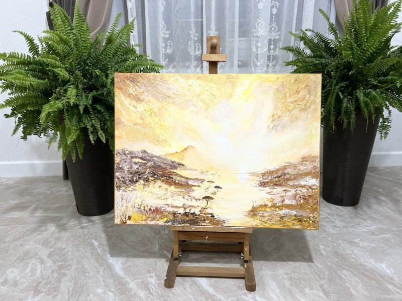 Additional view 5: Abstract Interior Drawing Voice of the Desert by illustrator Asiya Ray acrylic canvas 