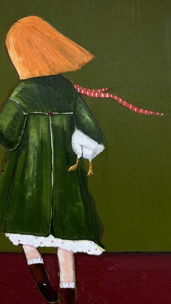 Image supplémentaire 1: Minimalisme Animalisme Peinture "Noël", peintre Nataliia Zevaikina huile toile 