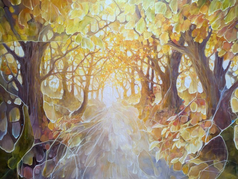 Additional view 2: Modern Landscape Painting Once Upon a Time by painter Gill Bustamante oil canvas 