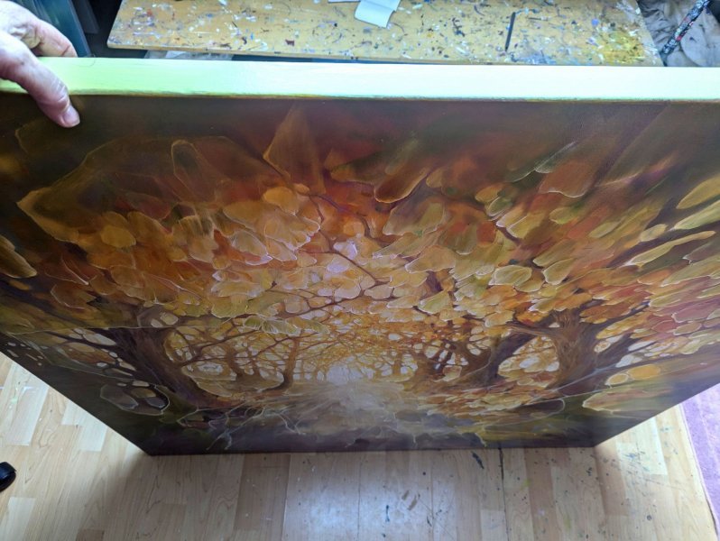 Additional view 4: Modern Landscape Painting Once Upon a Time by painter Gill Bustamante oil canvas 