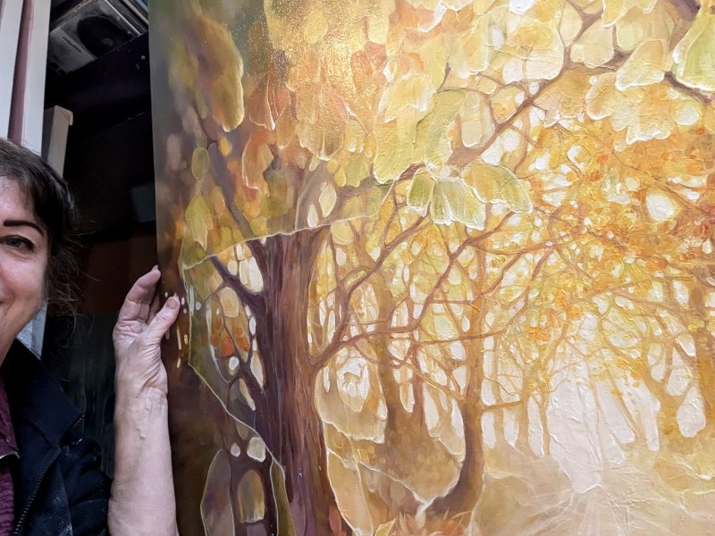Additional view 7: Modern Landscape Painting Once Upon a Time by painter Gill Bustamante oil canvas 