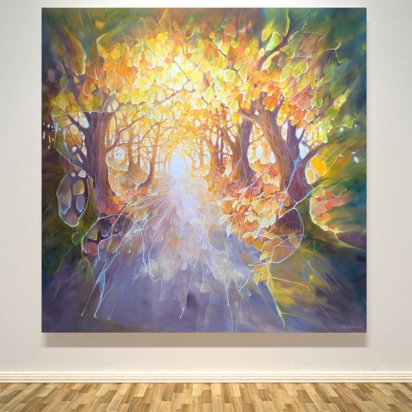 Additional view 8: Modern Landscape Painting Once Upon a Time by painter Gill Bustamante oil canvas 