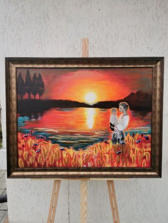 Pintura "Sol de tarde, gracias por el día.", pintor Oxana_art acrílico lienzo en Jose Art Gallery
