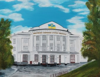 Pintura "El edificio universitario de 184", pintor Oxana_art acrílico lienzo en Jose Art Gallery