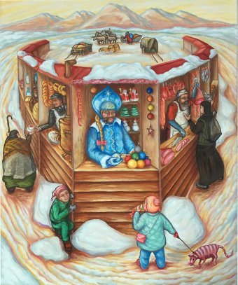 Seller of Christmas balls