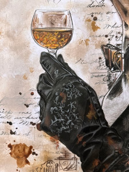 Additional view 3: Street Art Portrait Drawing Dalmatian Dog Vintage Collage by illustrator Julia Shilo mixed method paper 