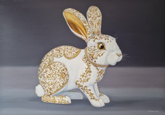 Golden Rabbit oil on canvas
