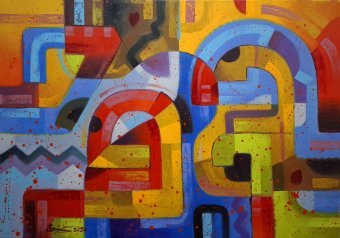 Pintura "En un desfile", pintor Serhii Voichenko óleo lienzo en Jose Art Gallery