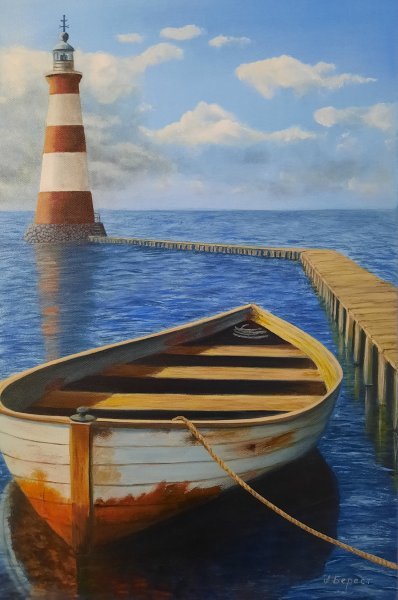 Lighthouse Painting by Olena Berest - Jose Art Gallery