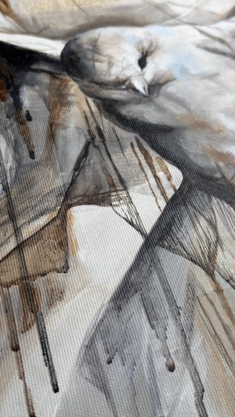 Additional view 3: Figurative Animal Painting The One We All Wait For by painter Julia Shilo acrylic canvas 