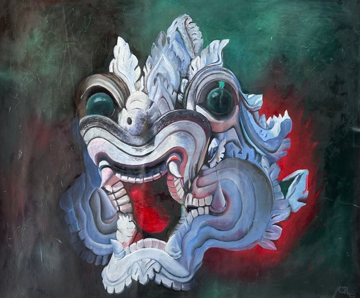 Сюрреализм Мифологический Живопись "Demon King" живописец Constantin Roucault масло холст 