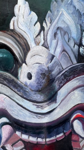 Дополнительное изображение 2: Сюрреализм Мифологический Живопись "Demon King" живописец Constantin Roucault масло холст 