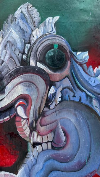 Дополнительное изображение 3: Сюрреализм Мифологический Живопись "Demon King" живописец Constantin Roucault масло холст 