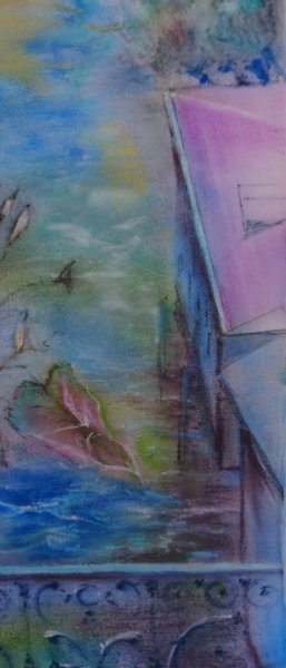 Additional view 4: Impressionism Marine Art Painting Fantasy in Blue by painter Davide Rodoquino ink canvas 