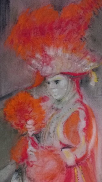 Additional view 1: Impressionism Portrait Painting An evening in Venice by painter Davide Rodoquino ink canvas 