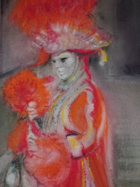 Additional view 2: Impressionism Portrait Painting An evening in Venice by painter Davide Rodoquino ink canvas 