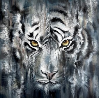 Abstrakter strukturierter blauer Tiger