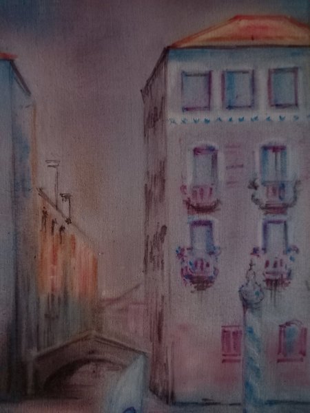 Additional view 2: Impressionism Interior Painting Shades of Venice by painter Davide Rodoquino ink canvas 