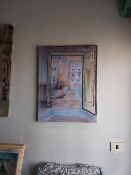 Additional view 6: Impressionism Interior Painting Shades of Venice by painter Davide Rodoquino ink canvas 