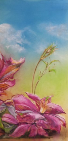 Additional view 5: Impressionism Flower Painting The Happy Family by painter Davide Rodoquino ink canvas 