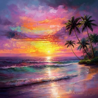 Puesta de sol tropical: inspiración para pintar