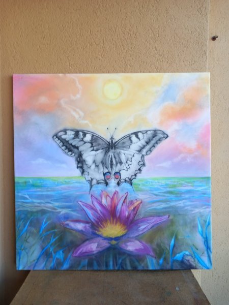Additional view 3: Impressionism Flower Painting Autumn Harmony by painter Davide Rodoquino ink canvas 
