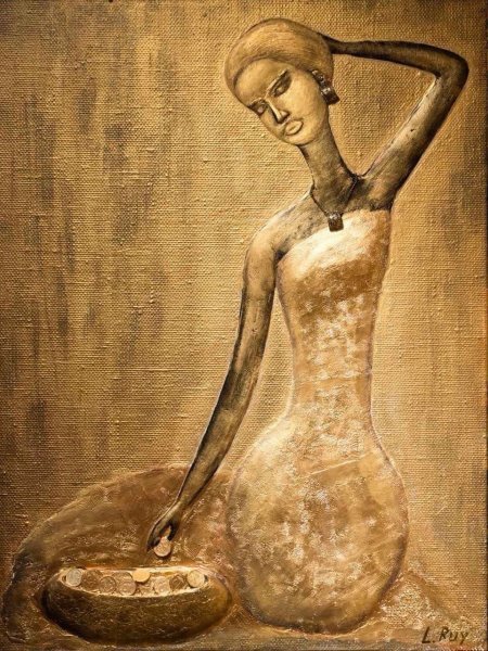 Imagem adicional 3: Barroco Escultura simbolista Escultura "Antique Painting", escultor Larisa Ruy Técnica mista 