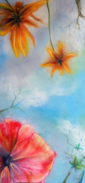 Additional view 7: Impressionism Flower Painting Looking towards the sky by painter Davide Rodoquino ink canvas 
