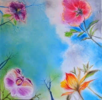 Painting "Looking towards the sky" by painter Davide Rodoquino ink canvas at Jose Art Gallery