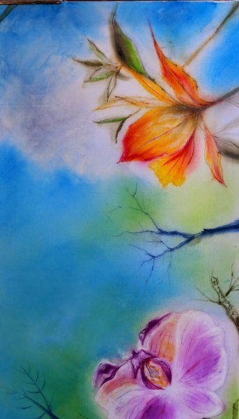 Additional view 8: Impressionism Flower Painting Looking towards the sky by painter Davide Rodoquino ink canvas 