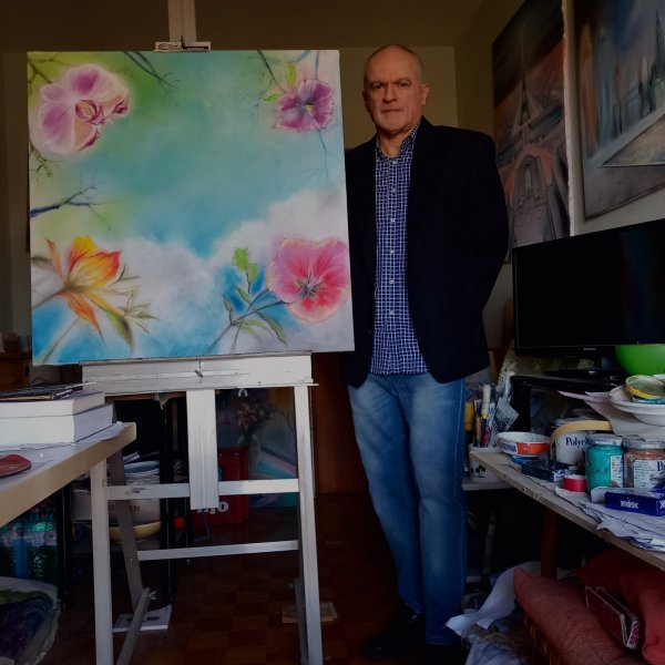 Additional view 10: Impressionism Flower Painting Looking towards the sky by painter Davide Rodoquino ink canvas 