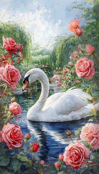 Arte digital "LEBEL EN EL JARDÍN DE FLORES", artista digital Viktoriya Denisenko en Jose Art Gallery
