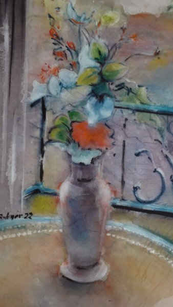 Additional view 1: Impressionism Cityscapes Painting Terrace in Paris by painter Davide Rodoquino ink canvas 