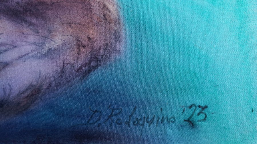 Additional view 6: Impressionism Cityscapes Painting Evening quiet by painter Davide Rodoquino ink canvas 