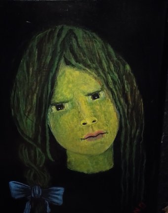 Painting "Disappointed Sonya" by painter Tatiana V acrylic canvas at Jose Art Gallery