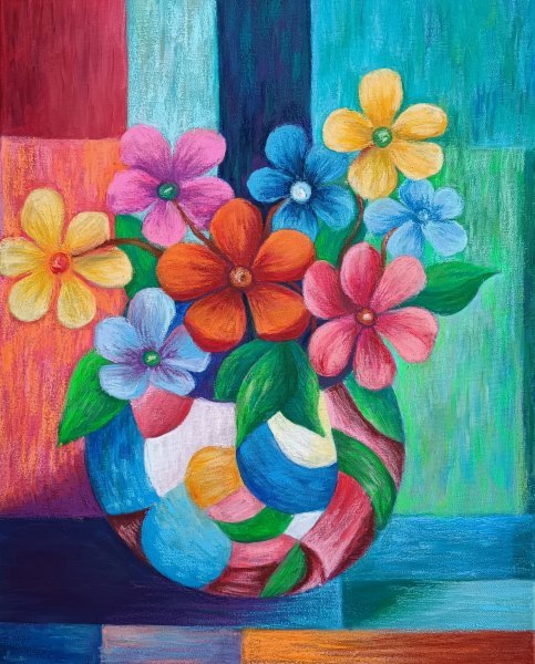 Абстракционизм Цветочный Живопись "Сказочный натюрморт" живописец GotLen акрил холст 