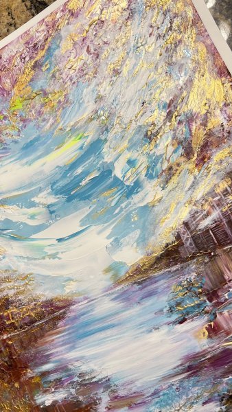 Additional view 5: Abstract Interior Drawing Dreams of Dawn by illustrator Asiya Ray acrylic paper 