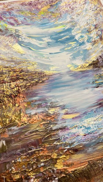 Additional view 8: Abstract Interior Drawing Dreams of Dawn by illustrator Asiya Ray acrylic paper 