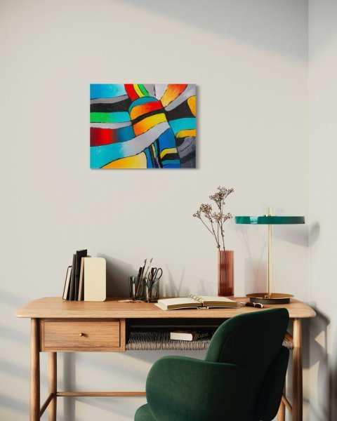 Additional view 2: Abstract Interior Painting COLOR FANTASY 3 by painter Liubov Kuptsova oil cardboard 