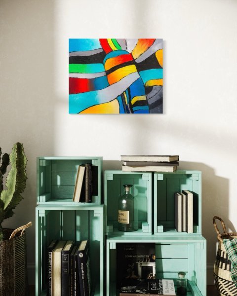 Additional view 3: Abstract Interior Painting COLOR FANTASY 3 by painter Liubov Kuptsova oil cardboard 