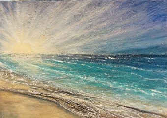 Painting "Awakening" by painter Olena Fishbeyn acrylic canvas at Jose Art Gallery