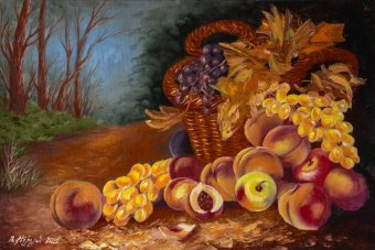 Peinture "Récolte d'automne", peintre Mher Gevorgyan huile toile à la Jose Art Gallery