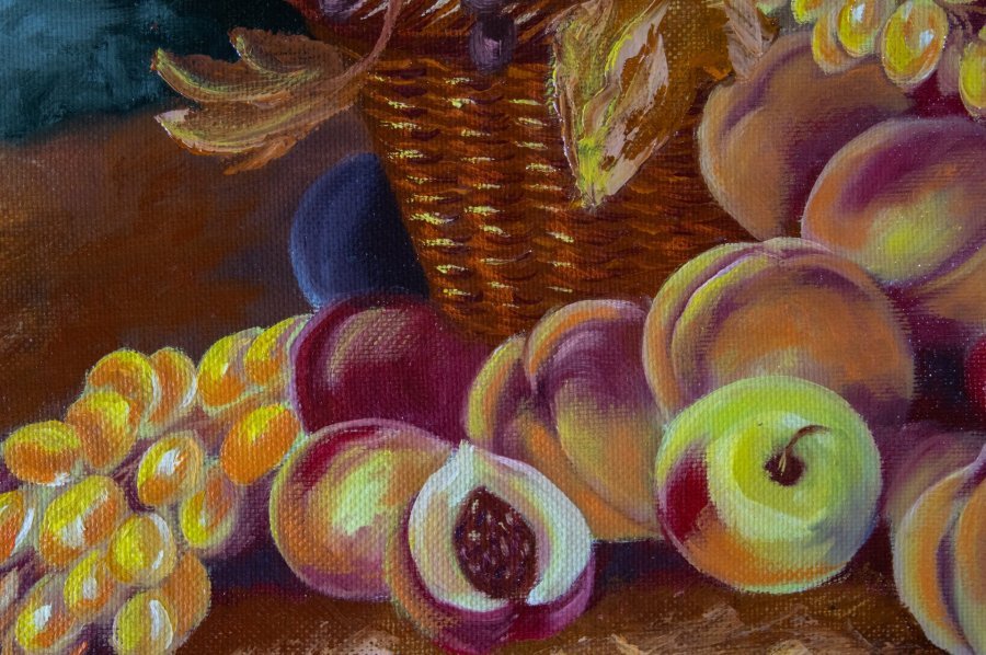 Image supplémentaire 1: Réalisme Nature morte Peinture "Récolte d'automne", peintre Mher Gevorgyan huile toile 