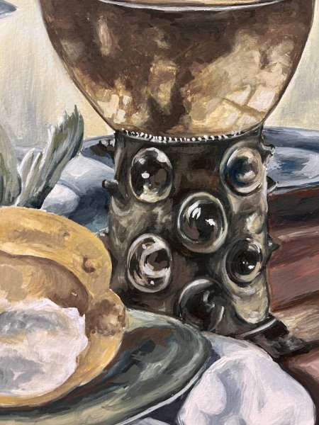 Additional view 1: Realism Still-Life Painting Dutch still life by painter cibuklia gouache paper 