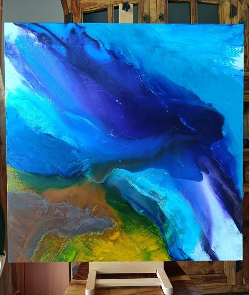 Big Blue Painting by Davide De Luca - Jose Art Gallery