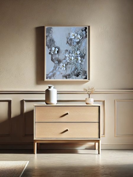 Additional view 2: Contemporary Art Landscape Painting White Anemones: Nature's Elegance by painter Olga Markova mixed method plaster 